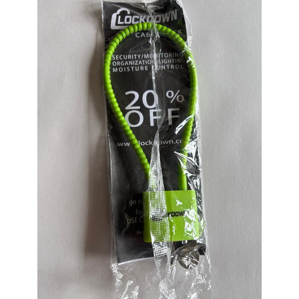 Lockdown Green Firearm Safety Cable Lock 11” Brand New - DOJ complaint